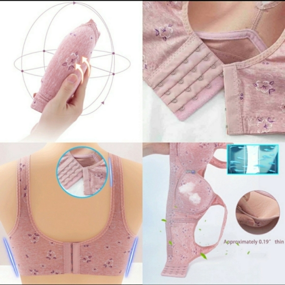 🆕Purple WireFree Comfort Push Up Breathable Bralette Soft & Comfortable Bra - Picture 4 of 12